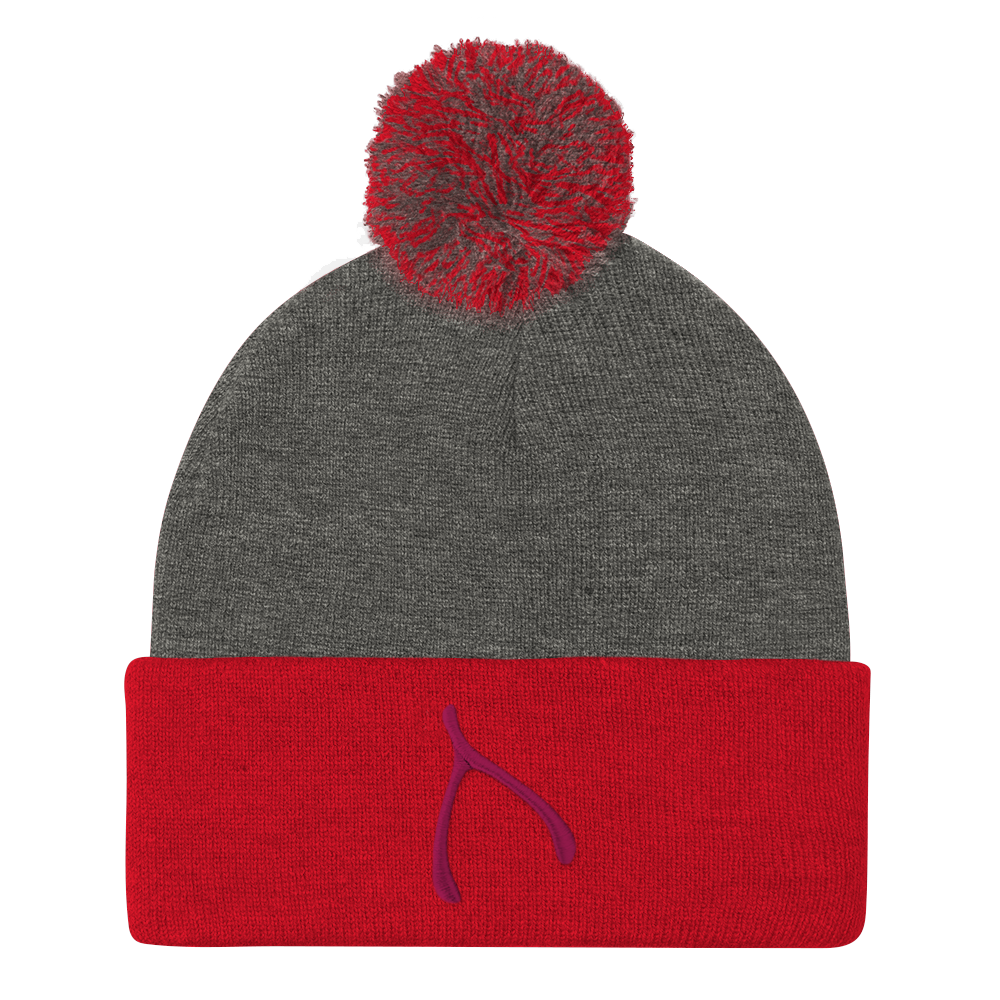 Sportsman Pom Pom - Grey / Red