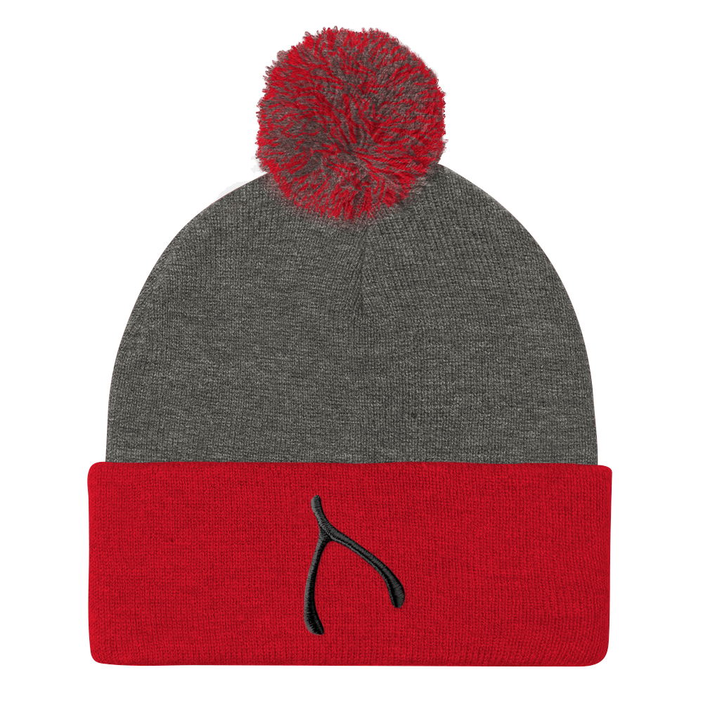 Sportsman Pom Pom - Grey / Red