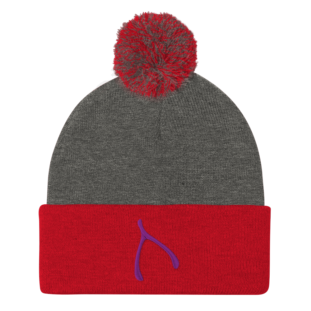 Sportsman Pom Pom - Grey / Red